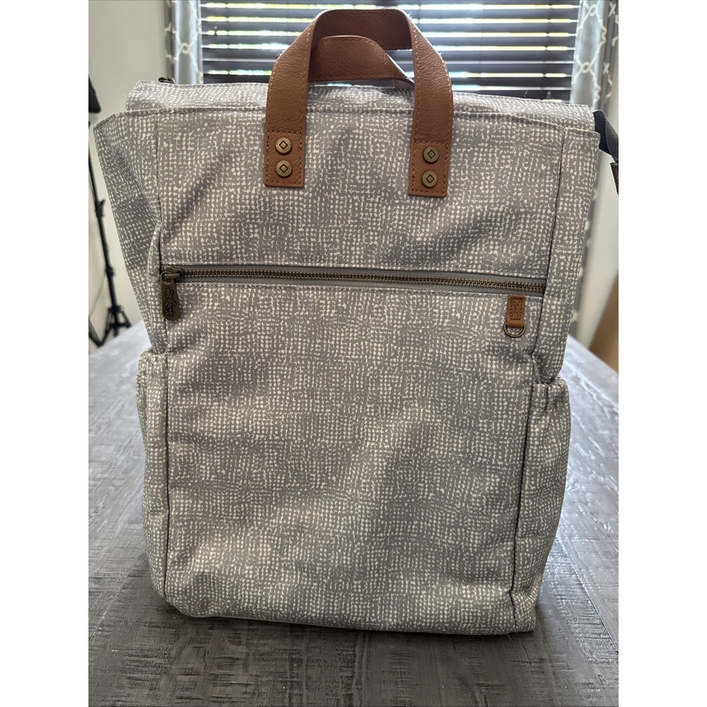 Thirty-One Journey Backpack  Textured Grey‎ Top Handles Straps Multi pockets